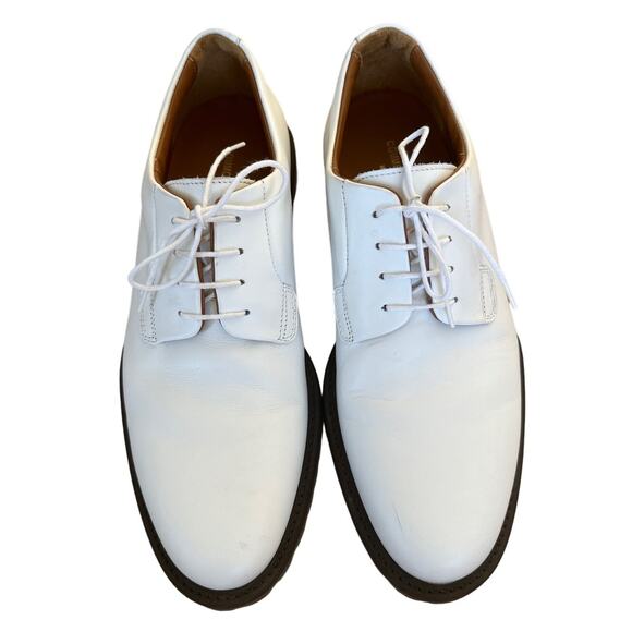 Common Projects - Men's Plain Toe Derby Shoes in White & Black - Picture 7 of 10